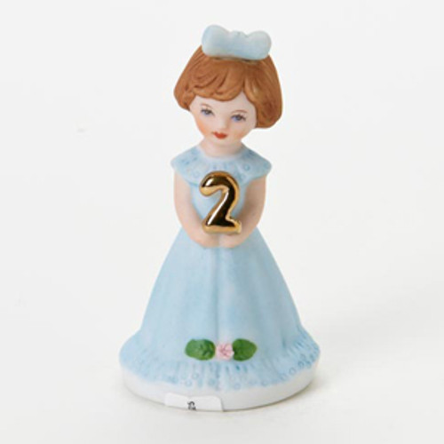 Enesco Growing Up Girls Brunette Age 2 Birthday Girl Figurine