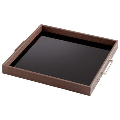 Large Chelsea Brown Wood Tray by Cyan Design