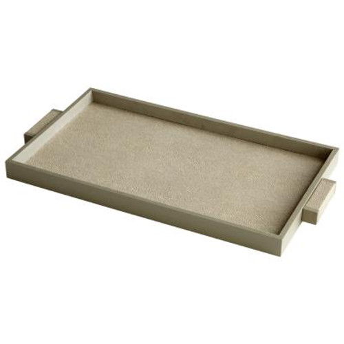 Large Leather and Wood Melrose Tray by Cyan Design
