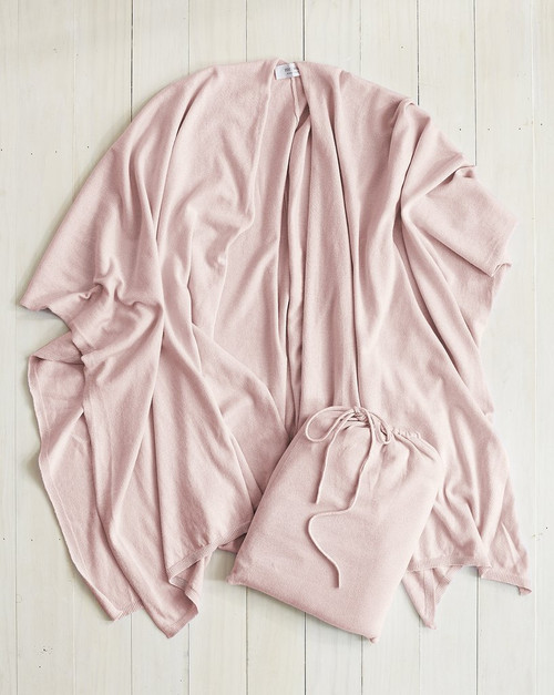 Mer Sea Charleston Cotton Cashmere Wrap With Bag-Blush Pink