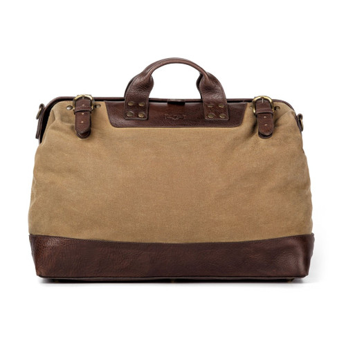 Mission Mercantile Heritage Leather Lineman Bag - Smoke Leather with Brown Canvas