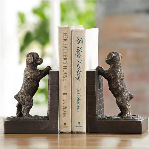Perky Peeking Puppy Bookends by SPI Home