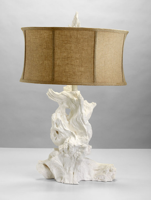 Plaster Driftwood White Table Lamp by Cyan Design