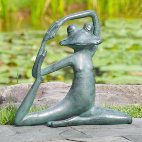 Relaxed Yoga Frog Garden Sculpture by SPI Home