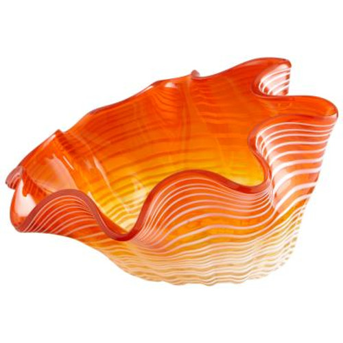 Small Orange Glass Party Bowl by Cyan Design