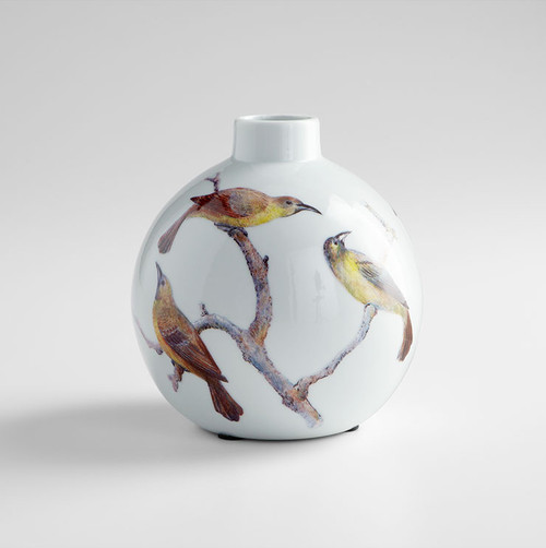 Small White Ceramic Bird Vase by Cyan Design