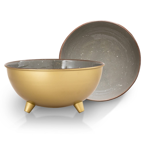 SPI Home Gray and Brass Bowls Set of 2