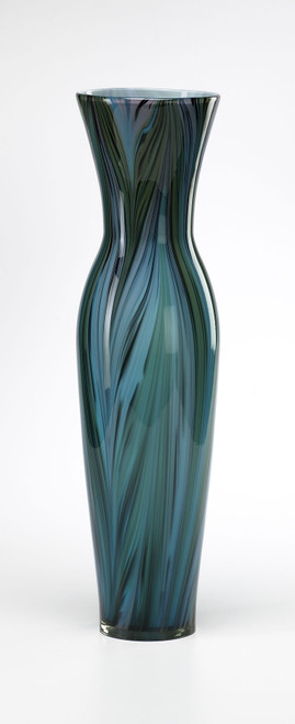 Tall Peacock Glass Vase by Cyan Design