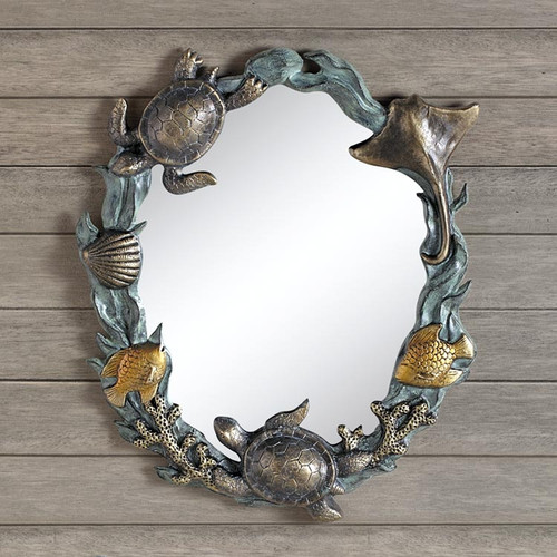 Turtles And Sealife Wall Mirror by SPI Home