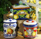 Intrada Italy Handpainted Biscotti Jars, Urns & Va