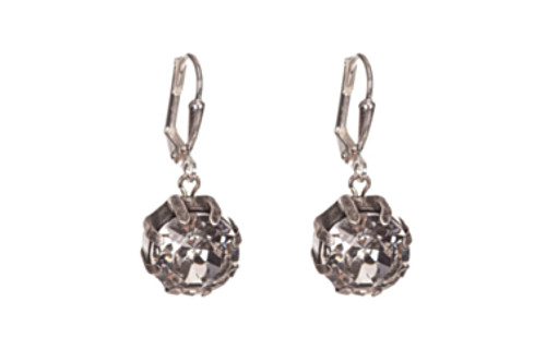 French Kande Earrings Silver Swarovski Crystal