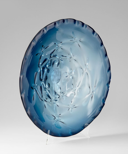 Poole Blue Art Glass Plate by Cyan Design