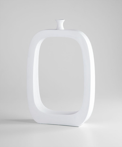 Small White Resin Vase by Cyan Design