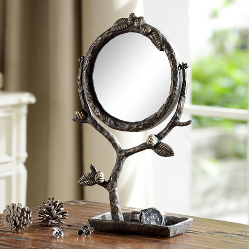 SPI Home Pinecone and Branch Vanity Mirror