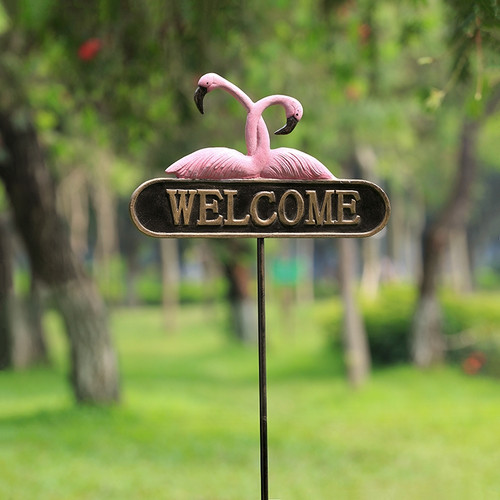 SPI Home Romantic Flamingos Welcome Sign