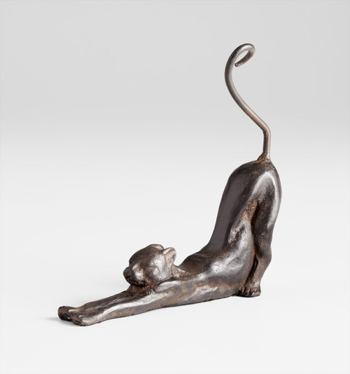 Stretching Cat Rustic Iron Sculpture by Cyan Design