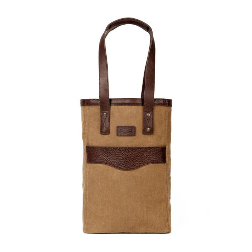 White Wing Waxed Canvas Two Bottle Wine Tote