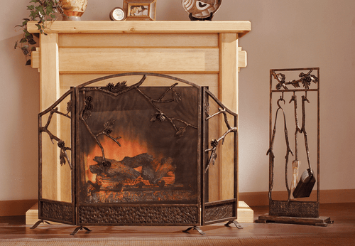 Pinecone Fireplace Screen by SPI Home