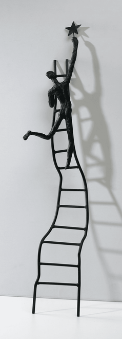 Star Man Climbing Ladder Sculpture by Cyan Design